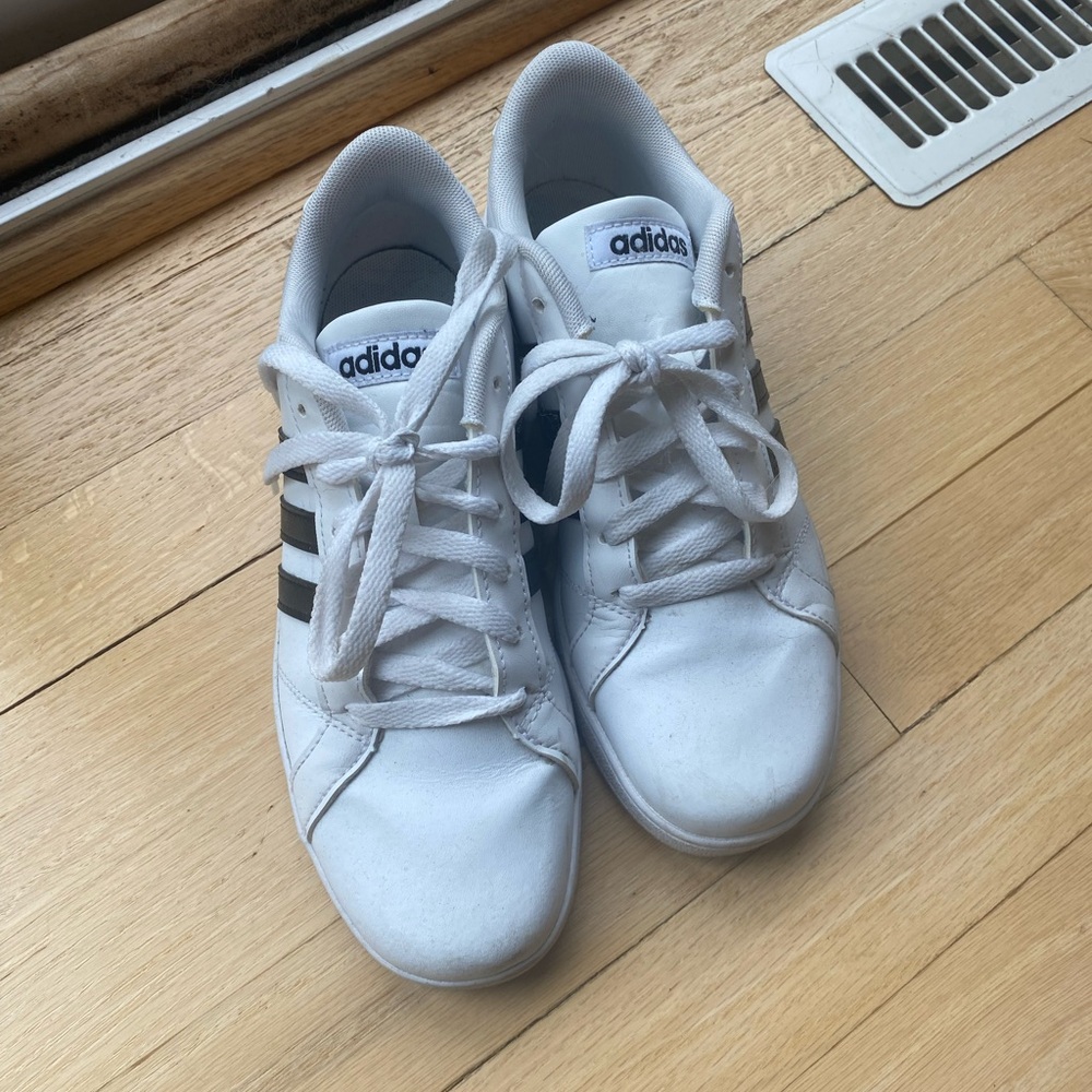 Adidas Classic White Sneakers with Black Accents